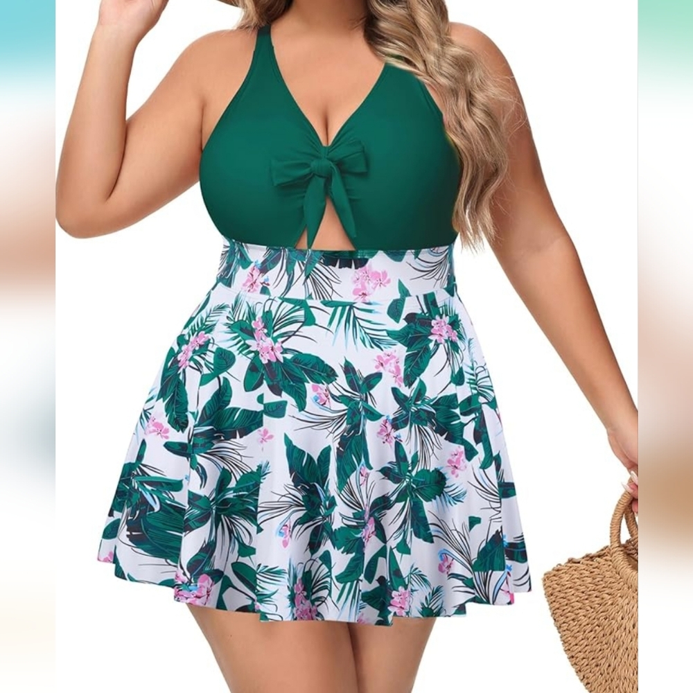 NLEYOOK One Piece Cut Out Flowy Swimsuit - Picture 1 of 9